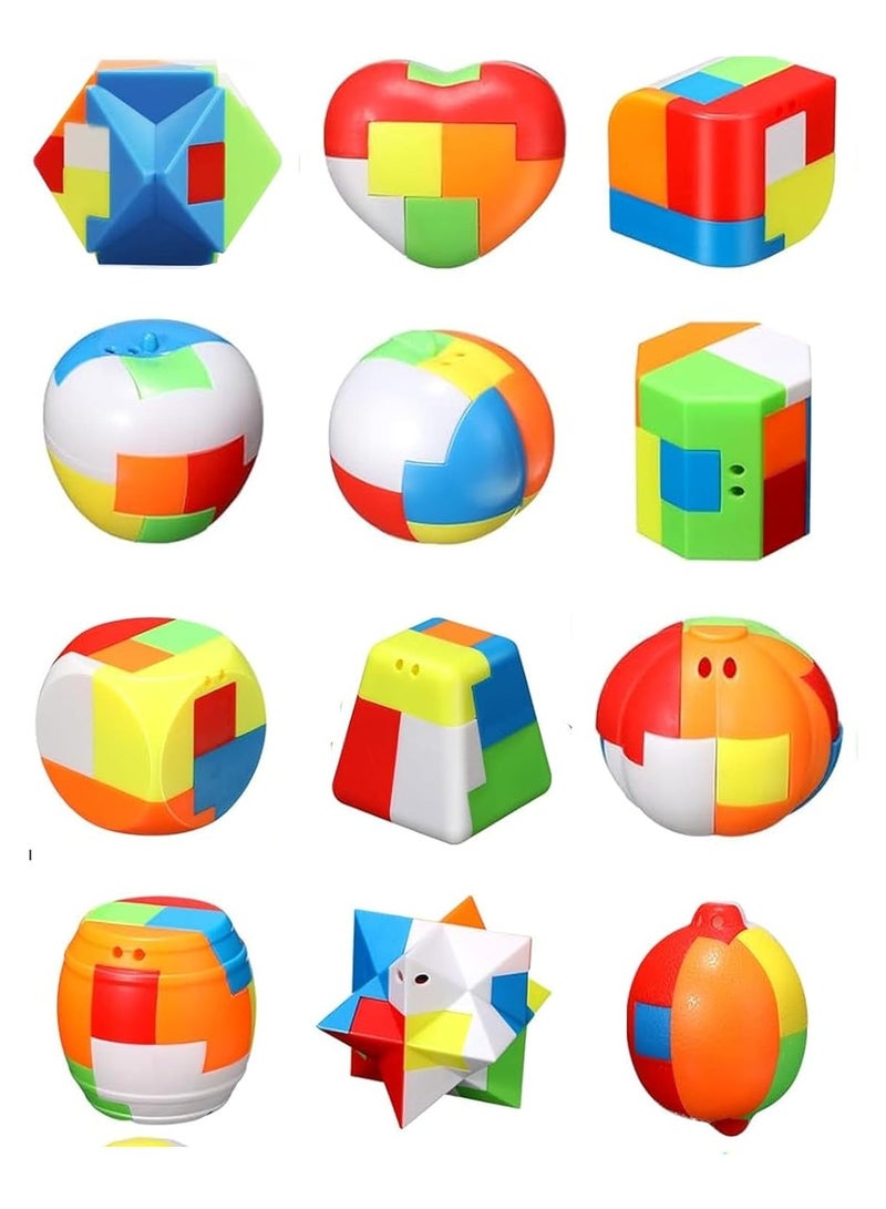 مجموعة ألعاب ألغاز تعليمية 6 في 1 للأطفال: أشكال هندسية ثلاثية الأبعاد ملونة لتعزيز المهارات الإدراكية والتفكير المنطقي والإبداع - مثالية للأعمار من 3 سنوات فما فوق - Image 1